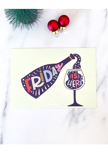 Hediyelik - Friday Is Here Mottolu Hediye Kartı