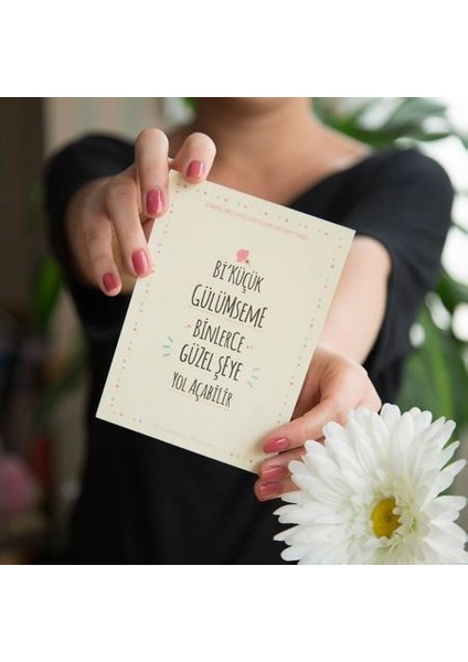 Hediyelik - Bi Küçük Gülümseme Mottolu Hediye Kartı