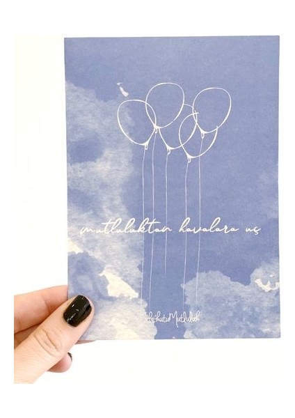 Hediyelik - Mutluluktan Havalara Uç Mottolu Hediye Kartı