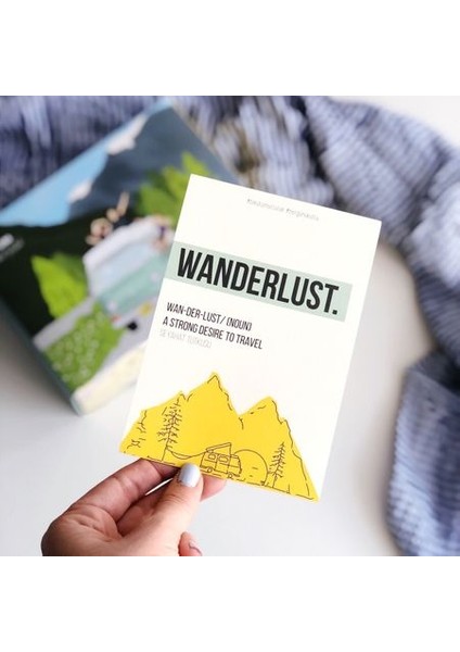 Hediyelik - Wanderlust Seyahat Tutkusu Macera Mottolu Hediye Kartı