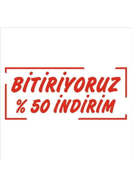 2Mak Sticker Mağaza Vitrin (Bitiriyoruz %50) Indirim Yazısı Sticker