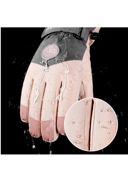 Erkekler ve Kadınlar Için Kışlık Kayak Sıcak Eldivenleri Açık Havada Sürüş Dokunmatik Ekran Artı Polar Soğuk ve Rüzgar Geçirmez Elektrikli Bisiklet Eldivenleri SK15 (Yurt Dışından)