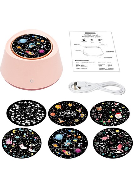 Projektör Işık USB Şarj Edilebilir Gece Okuma Lambası Bluetooth Hoparlör Pembe (Yurt Dışından) fiyatları