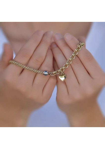 14K Altın Cetaş Kalpli Sevgi Bileklik fiyatları