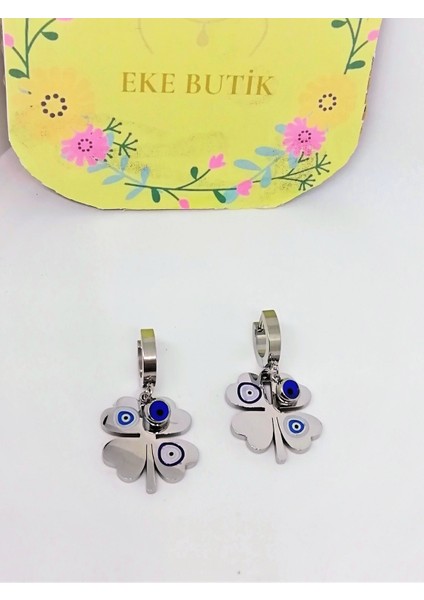 Çelik Boncuklu Yonca Küpe fiyatları