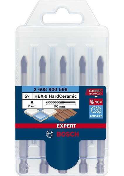 Expert Hex-9 5 Adet 5 mm Sert Seramik Delme Ucu 2608900598 fiyatları