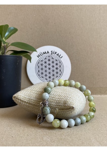 Zebercet (Peridot) Doğal Taş Bileklik 8mm Mühürlü fiyatları