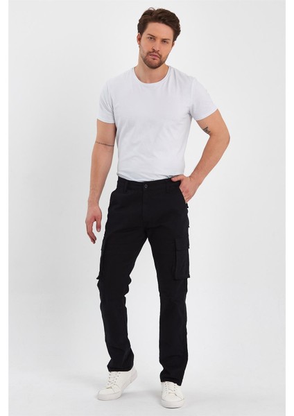 - Erkek Likralı Kargo Pantolon Siyah indirimleri