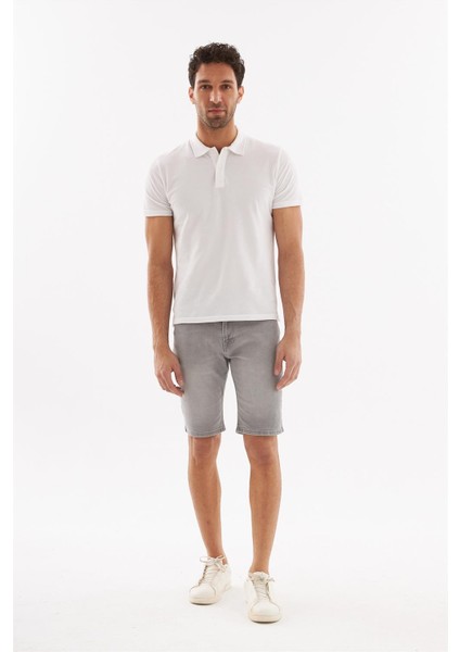 - Erkek Yıpratmalı Slim Fit Likralı Kot Jean Şort Gri indirimleri