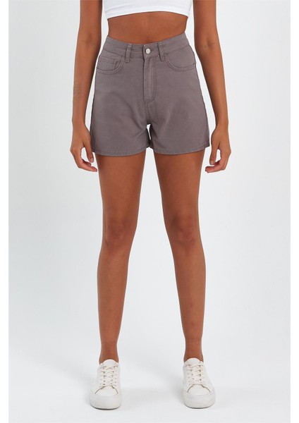 - Kadın Mini Slim Denim Şort Vizon fiyatları