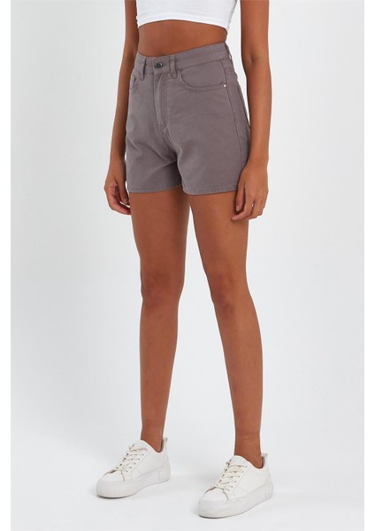 - Kadın Mini Slim Denim Şort Vizon modelleri