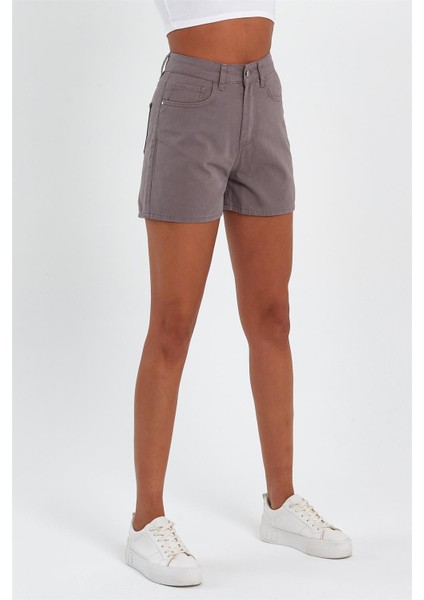 - Kadın Mini Slim Denim Şort Vizon fırsatları