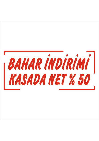 2Mak Sticker Mağaza Vitrin (Kasada Net %50) Indirim Yazısı Sticker