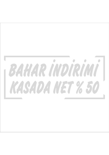 2Mak Sticker Mağaza Vitrin (Kasada Net %50) Indirim Yazısı Sticker