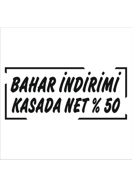 2Mak Sticker Mağaza Vitrin (Kasada Net %50) Indirim Yazısı Sticker