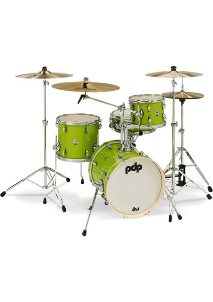 PDP Drums New Yorker 4-Parça Akustik Davul (Electric Green Sparkle)