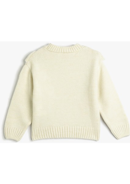 Kazak Triko Yumuşak Dokulu Fırfırlı Yuvarlak Yaka fiyatları