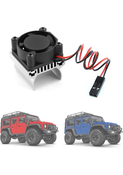 TRX4M 180 Motor Soğutma Fanı Isı Emici Trx4 Trx4-M 1/18 Rc Paletli Araba Yükseltme Parçaları Aksesuarları, Gümüş (Yurt Dışından)