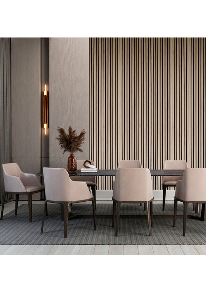 Flex 60X245 cm Meşe Renk Akustik Ahşap Duvar Paneli modelleri