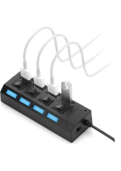 4 Port USB 2.0 Hub Çoğaltıcı Çoklayıcı Swıtch Hızlı Çoklama Dişi Splitter Laptop Bilgisayar Için