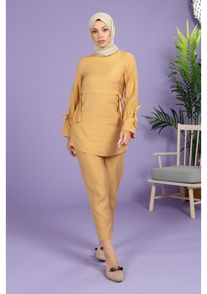 Tünel Bağcıklı Camel Tunik 4039