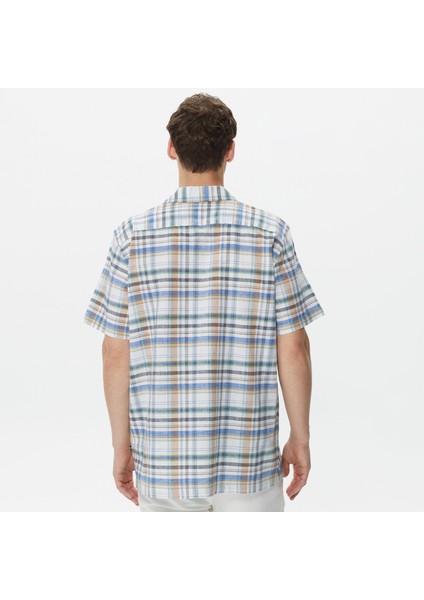 Erkek Krem Classıc Fıt Kısa Kollu Keten Gömlek fiyatları