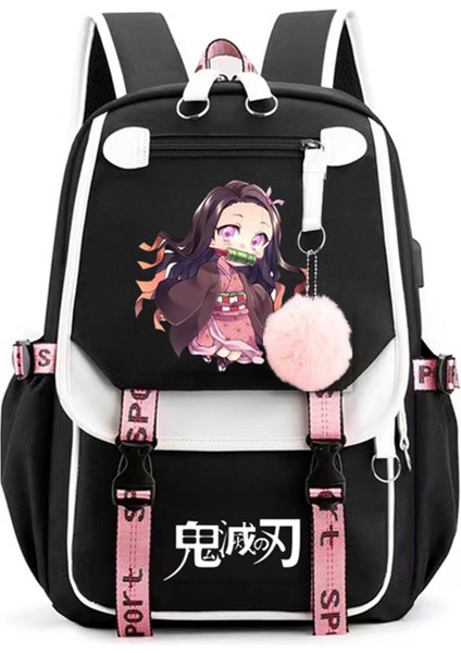Ghost Slayer: Blade Pattern Yeni Sırt Çantası Erkek Basit Bilgisayar Çantası Eğlence Seyahati Sırt Çantası Öğrenci Okul Çantası (Yurt Dışından)