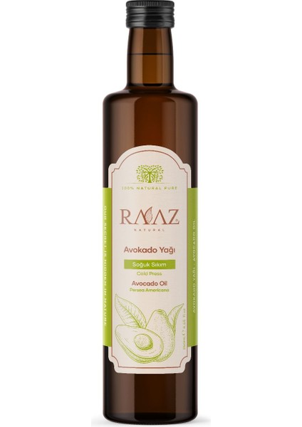 Avokado Yağı %100 Soğuk Sıkım ve Doğal Avocado Oil 100% Pure 250 ml