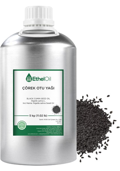 Çörek Otu Yağı - Etheloil - 5 kg - %100 Saf ve Sabit Yağ – Üretici Firma, Yüksek Kalite, Toptan Satış - Black Cumin Seed Oil - Nigella Sativa L.