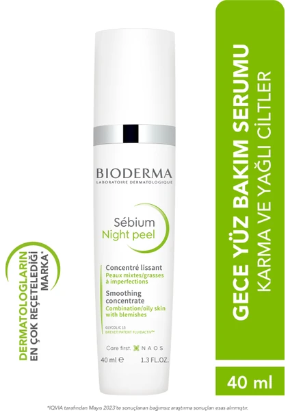 Sebium Night Peel Yağlı ve Akne Eğilimli Ciltler için Glikolik Asit İçeren Peeling Etkili Gece Serumu 40 ml