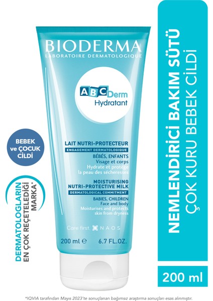 ABCDerm Hydratant Lotion Bebek Cildi için Yoğun Nemlendirici ve Onarıcı Süt Formda Bakım Kremi 200 ml