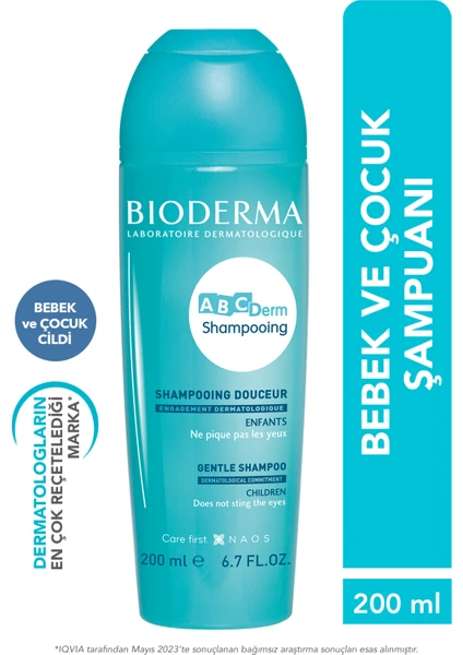 ABCDerm Gentle Shampoo Bebek ve Çocuklar için Tuzsuz, Sülfatsız Şampuan 200 ml