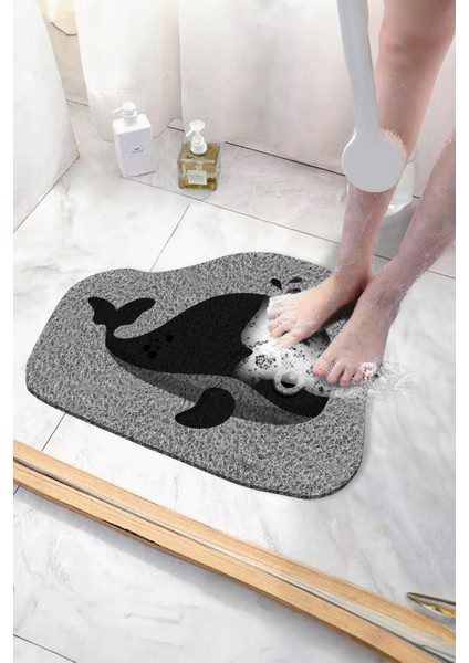 Balina Banyo Paspası Kaymaz Taban Yumuşak Esnek Paspas Islak Zemin Hijyenik Paspas (40X60 Cm)