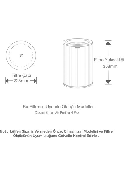 / Xiaomi Mi Smart Air Purifier 4 Pro Gri Hepa Filtre Orjinal Çipli