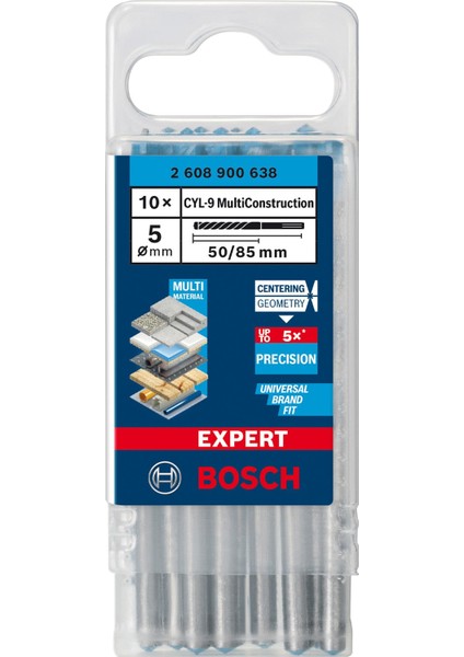 Expert 5X85 mm 10’lu Cyl-9 Çok Amaçlı Matkap Ucu 2608900638 fiyatları