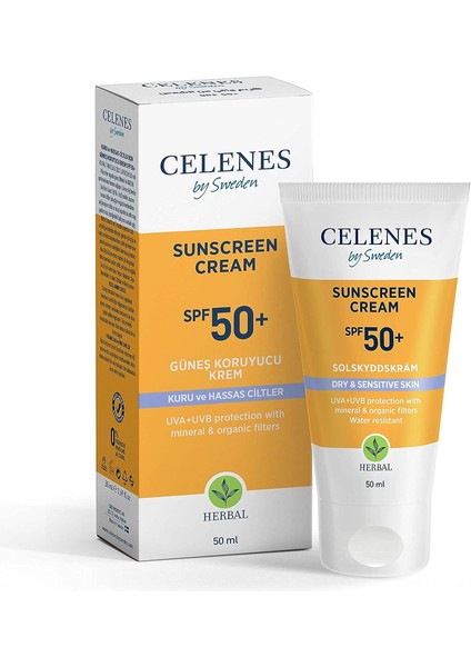 Herbal Güneş Kremi, Kuru ve Hassas Ciltler, 50 Spf, 50ML