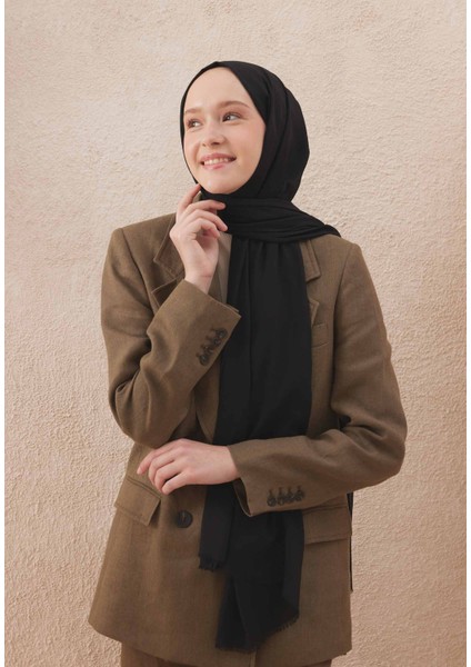 Soluk Efektli Vual Şal Siyah modelleri