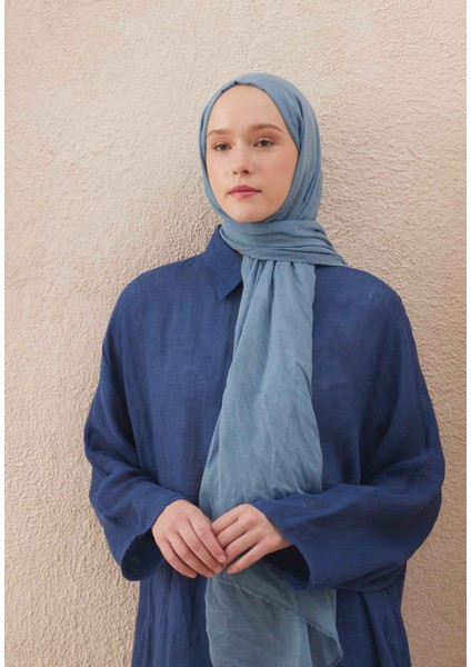 Soluk Efektli Vual Şal Indigo modelleri