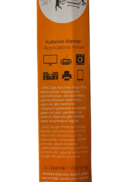 6 Lı Akım Korumalı Çocuk Korumalı Anahtarlı Priz (4 Adet)