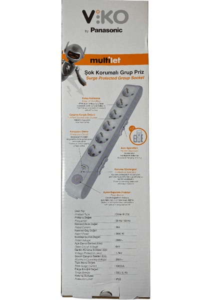 6 Lı Akım Korumalı Çocuk Korumalı Anahtarlı Priz (8 Adet) fiyatları