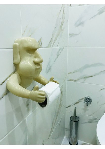 Moai Tasarım Tuvalet Kağıtlığı Tutucu / Large