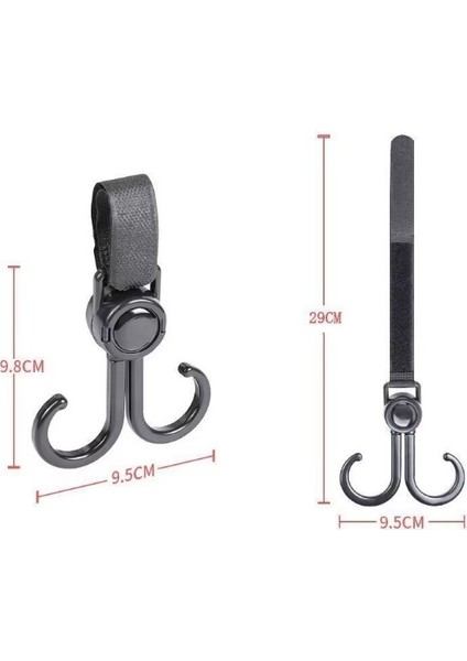 Nema Store Bisiklet ve Bebek Arabası 2 Kancalı Cırtlı Askı 2 Set