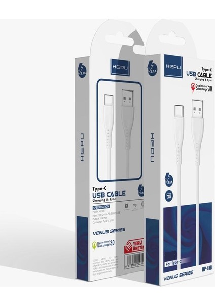 Type C To USB 3.1A Qc 3.0 Powerbank Şarj Kablosu 3.1 Amper