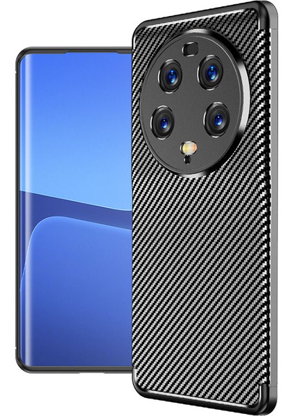 Xiaomi Mi 13 Ultra Kılıf Kamera Çıkıntılı Karbon Fiber Dokulu Renk Atmaz Koruyucu Kapak (Negro)