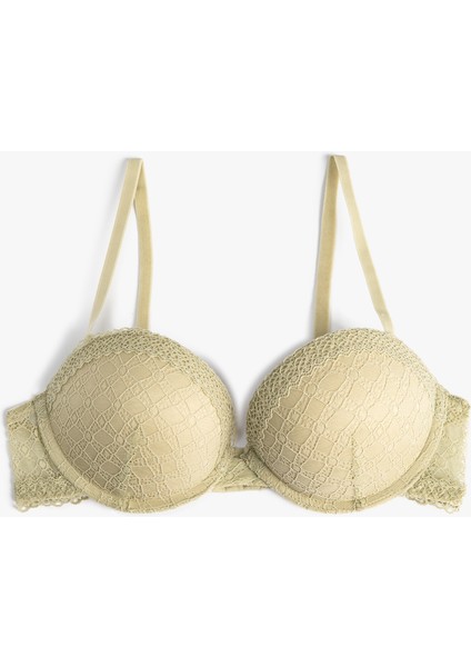 Destekli Dantelli Sütyen Balenli Ekstra Dolgulu