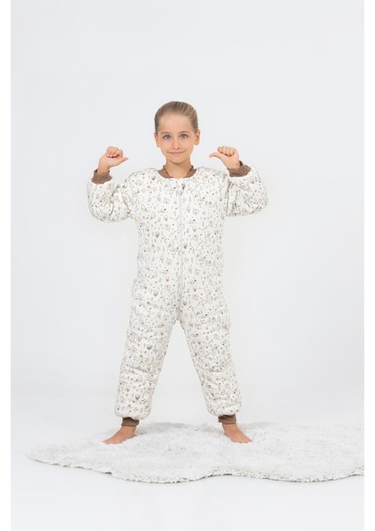 Kız Erkek Çocuk Kalın Elyaf Dolgulu 2.5 Tog Desenli Uyku Tulumu