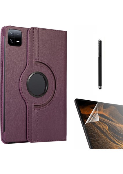 Casestreet Xiaomi Mi Pad 6 Pro Kılıf Kapaklı Standlı 360 Dönebilen Koruma DN22 + Nano + Kalem Mor