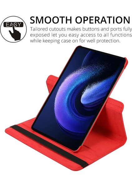 Casestreet Xiaomi Mi Pad 6 Pro Kılıf Kapaklı Standlı 360 Dönebilen Koruma DN22 + Nano + Kalem Açık Pembe