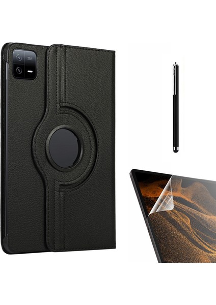 Xiaomi Mi Pad 6 Pro Kılıf Kapaklı Standlı 360 Dönebilen Koruma DN22 + Nano + Kalem Siyah