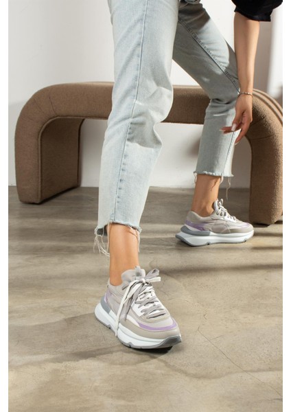Cheyanne Kadın Sneakers Çift Bağcıklı Spor Ayakkabı Gri